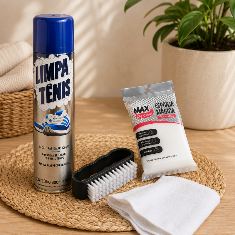 Kit Limpa Tênis Premium | 4 Itens para Limpeza Completa