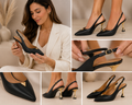 Scarpin Lumina Feminino Salto Alto Metalizado | Carla Collections
