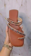 Sandália Rasteira Feminina Papete Confortável Strass Colorido Promoção Envio Imediato