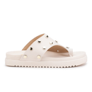 Sandalia Feminina Papete De Bolinha Rasteira Confortavel Flatform