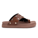 Sandalia Feminina Papete De Bolinha Rasteira Confortavel Flatform