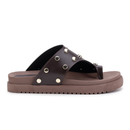Sandalia Feminina Papete De Bolinha Rasteira Confortavel Flatform