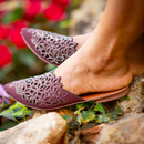 Mule Bico Fino Rasteirinha Feminina Hotfix Flor Sapato Aberto Elegante Tendência Moda Fashion Ref.08
