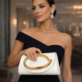 Bolsa Clutch Luxo Feminina Dourada Para Madrinha e Noiva