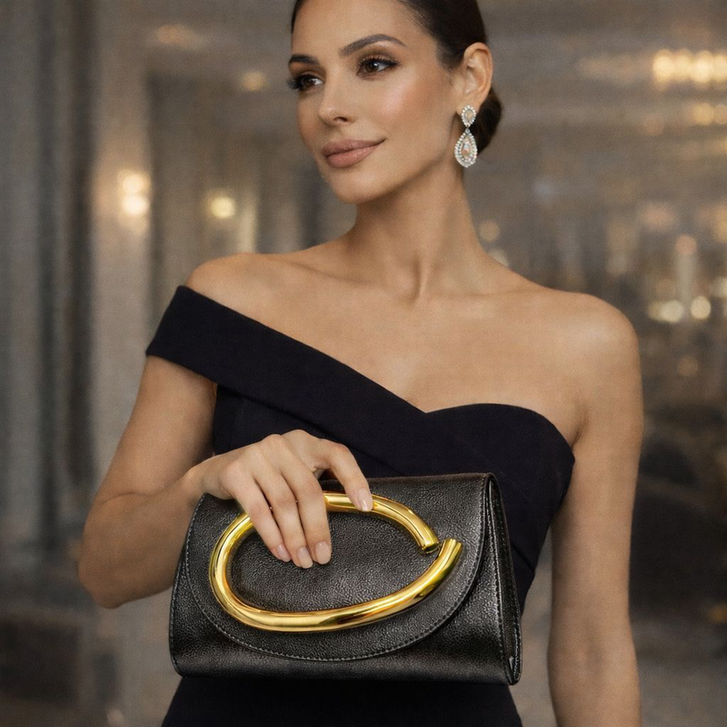 Bolsa Clutch Luxo Feminina Dourada Para Madrinha e Noiva