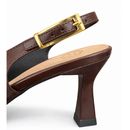 Scarpin Feminino Slingback Sapato Salto Fino Taça Fivela Confortável Elegante