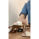 TAMANCO FEMININO SANDÁLIA SALTO FOLHA DOURADO TAÇA 6cm CONFORTO LANÇAMENTO