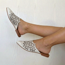 Mule Bico Fino Rasteirinha Feminina Hotfix Flor Sapato Aberto Elegante Tendência Moda Fashion Ref.08